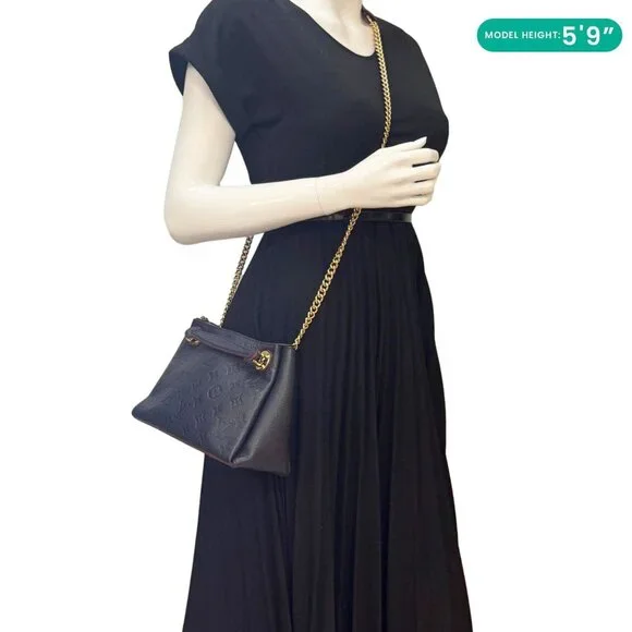 Louis Vuitton Surene BB Empreinte Leather Shoulder Bag Navy Blue - Picture 2 of 16